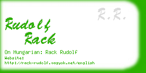 rudolf rack business card